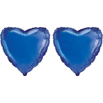 Balónek FLEXMETAL Balón foliový - srdce, modré, valentýn / svatba, 48 cm, 2 ks