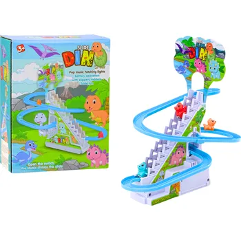 autodráha Mamido Dráha skluzavka pro dinosaury se schody, světly a zvuky