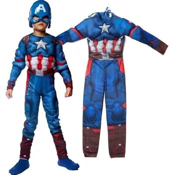 Karnevalový kostým FunCo Dětský kostým Svalnatý Kapitán Amerika 110-122 M