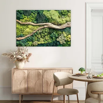 Obraz Imitace mechového obrazu - Větev v lese | DUBLEZ