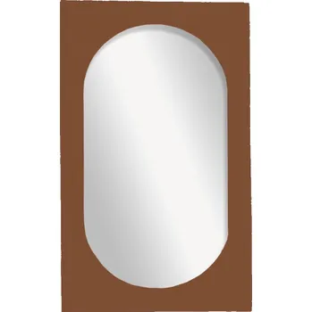 Zrcadlo Factory Oválné zrcadlo se silným rámem, 43 × 73 cm, Moka, hnědé