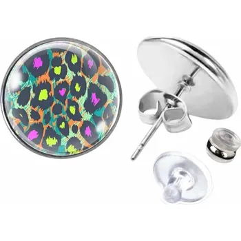 Šperk Peckové náušky Náušnice z chirurgické oceli 14 mm, Leopard crazy