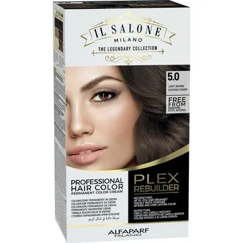 Barva na vlasy ALFAPARF MILANO IL Salone Plex Rebuilder Hair Color Kit 5.0 Světle hnědá