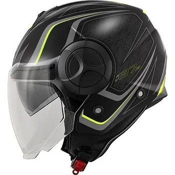 Helma na motorku KAPPA KV37 EVO SHARP - otevřená černá jet moto přilba L