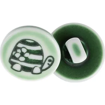 Knoflík Knoflíky Žirovnice Knoflík 1,5 cm želvička na zelené 349892V, sada 6 ks