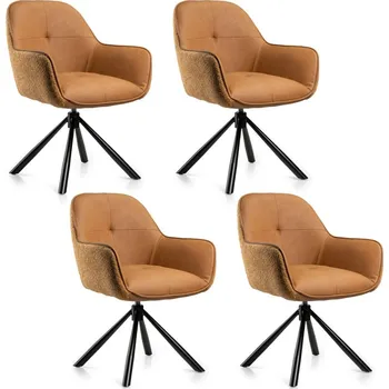 Jídelní židle Sada 4 ks jídelních křesel Tokio hnědá