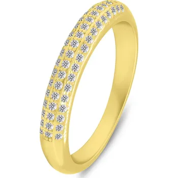 Prsten Brilio Silver Pozlacený prsten se třpytivými zirkony RI135Y 52 mm (Ag925/1000, 1,84 g)