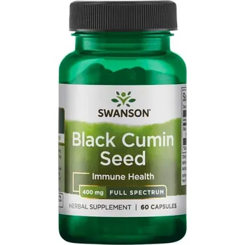 Doplněk stravy Swanson Black Cumin Seed (Černucha setá), 400 mg, 60 kapslí
