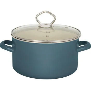 Hrnec Gastro Petrol Smaltovaný hrnec se skleněnou poklicí 3 l