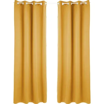 Závěs Atmosphera Zatemňovací závěs s kroužky, 135 × 240 cm, 2 ks, žlutý