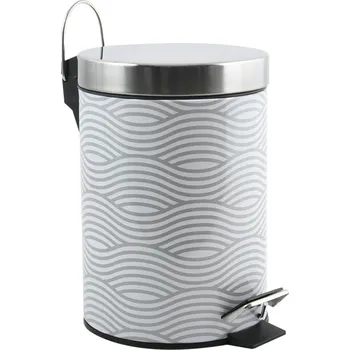 Odpadkový koš MSV pedálový odpadkový koš Decors, ocel, s vlnkovaným motivem, 3 l