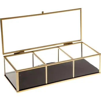 Šperk ATMOSPHERA Malá skleněná šperkovnice zlatá