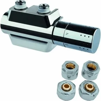 Radiátor UNI-SADA, universální středový ventil, Chrom