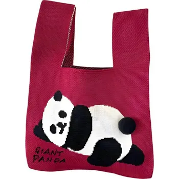 Kabelka ANNAM Ležící panda tote bag červená 35 × 20 cm