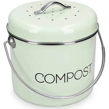 Odpadkový koš Sortland Nordic Kompostér do kuchyně, 5 l, kovový - mátově zelený