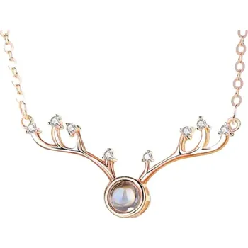 Náramek Medvídárek Náhrdelník kovový růžově zlatý jelen