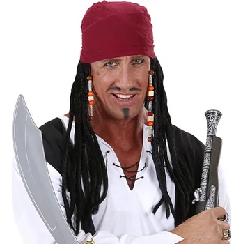 Karnevalová paruka Widmann Pirátský šátek s dredy a korálky