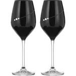 Diamante sklenice na bílé víno Silhouette City Black s kamínky Swarovski 360 ml 2KS