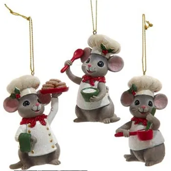 Vánoční dekorace Kurt Adler Vánoční ozdoba myška kuchař 1 kus