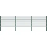 Plotový panel se sloupky železný 522 x 120 cm zelený 278663