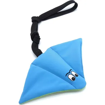 Hračka pro psa Pískací potvůrky, Rejnok pro trhače, modrý