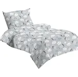 Jahu Povlečení mikrovlákno 140 × 200 + 70 × 90 cm - Ovečka šedá