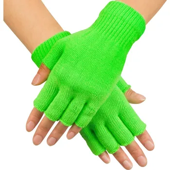 Karnevalový doplněk Boland Rukavičky bez prstů neonově zelené krátké