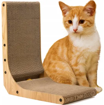 Rohový škrabadlo L pro kočky Pelíšek pro kočky KARTONOVÁ PODLOŽKA na ŠKRÁBÁNÍ 2v1