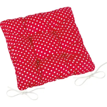 Polštář BELLATEX Sedák Adéla 41/014 prošívaný 40 × 40 cm, červený puntík