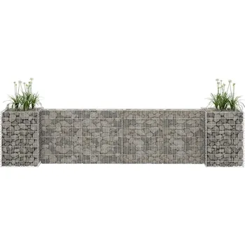 Truhlík Gabionový truhlík ve tvaru písmene H ocelový drát 260x40x60 cm145659