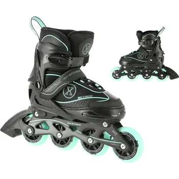 Kolečkové brusle Brusle 2v1 Kolečkové Brusle Pro Mládež Nils Extreme L 39-42 Nastavitelné Kaučuk Máta