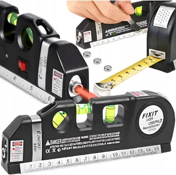 Vodováha Laserová vodováha s měřidlem 250 cm, 3 libelky, lehká + baterie