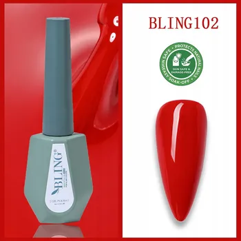 Lak na nehty Bling Gel na nehty HYBRIDNÍ LAK Červená intenzivní 10ml č. 102
