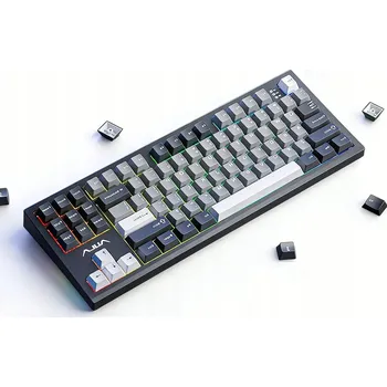 Klávesnice MECHANICKÁ KLÁVESNICE 2.4G USB BT S87 PRO ČERNÁ LED PRO HRÁČE