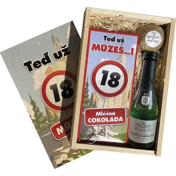 BOHEMIA GIFTS Dárková dřevěná bedna - k 18. narozeninám