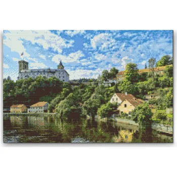Diamantové malování Painting Queens Diamantové malování Hrad Rožmberk 2, 60 × 80 cm, bez rámu, hranaté