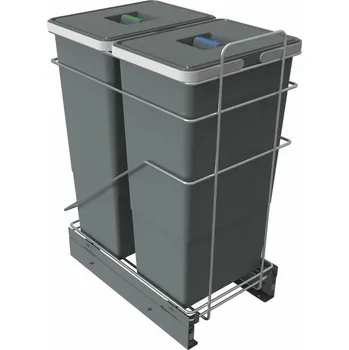 Odpadkový koš Elletipi ECOFIL Vestavný odpadkový koš, výsuvný s rámem, 29 + 29 l