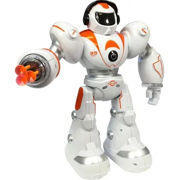 Robot LEAN Toys 4261 Interaktivní RC robot s vystřelovacími projektily, oranžový