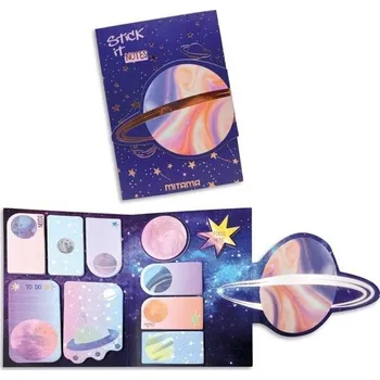 Samolepící bloček MITAMA Vesmír, mix velikostí a barev, 250 lístů