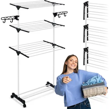 Sušák na prádlo Massido Delia skládací stojanový sušák na prádlo, bílý