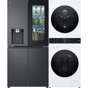 Set domácích spotřebičů LG GMG960EVEE + LG WashTower WT1210WWF