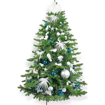 LAALU Vánoční stromek zdobený - POLÁRNÍ MODRÁ II, 215 ks ozdob, 450 cm
