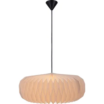 Žárovka NORDLUX Plisovaný závěsný lustr Belloy, průměr 450 × 180 mm, E27, béžový