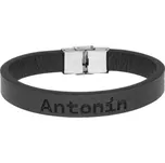 Ewena Kožený náramek černý se jménem Antonín