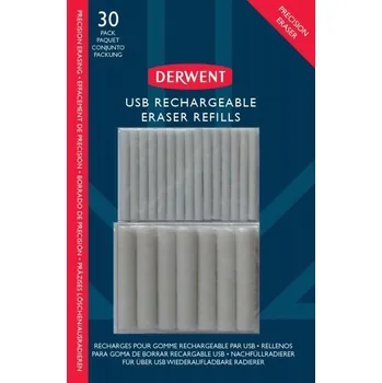 Pryž DERWENT USB Rechargeable Eraser Refills - balení 30 ks