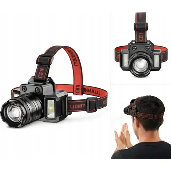 Čelovka LED čelovka s pohybovým senzorem taktická pro práci 5 režimů IPX4