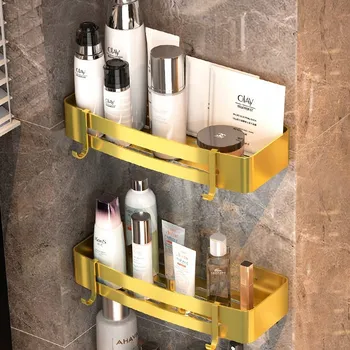 Koupelnový nábytek KOUPELNOVÁ POLICE DO SPRCHY, Kartáčované zlato