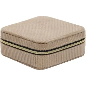 Šperkovnice Home Styling Collection Šperkovnice, manšestr 12 × 12 × 5 cm, béžová