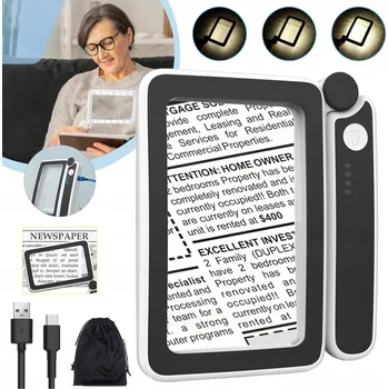 IP kamera Skládací lupa černá s podsvícením 4x 10 LED