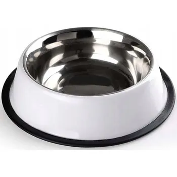Miska pro psa Jedna kovová miska CE bílá 1,9 l